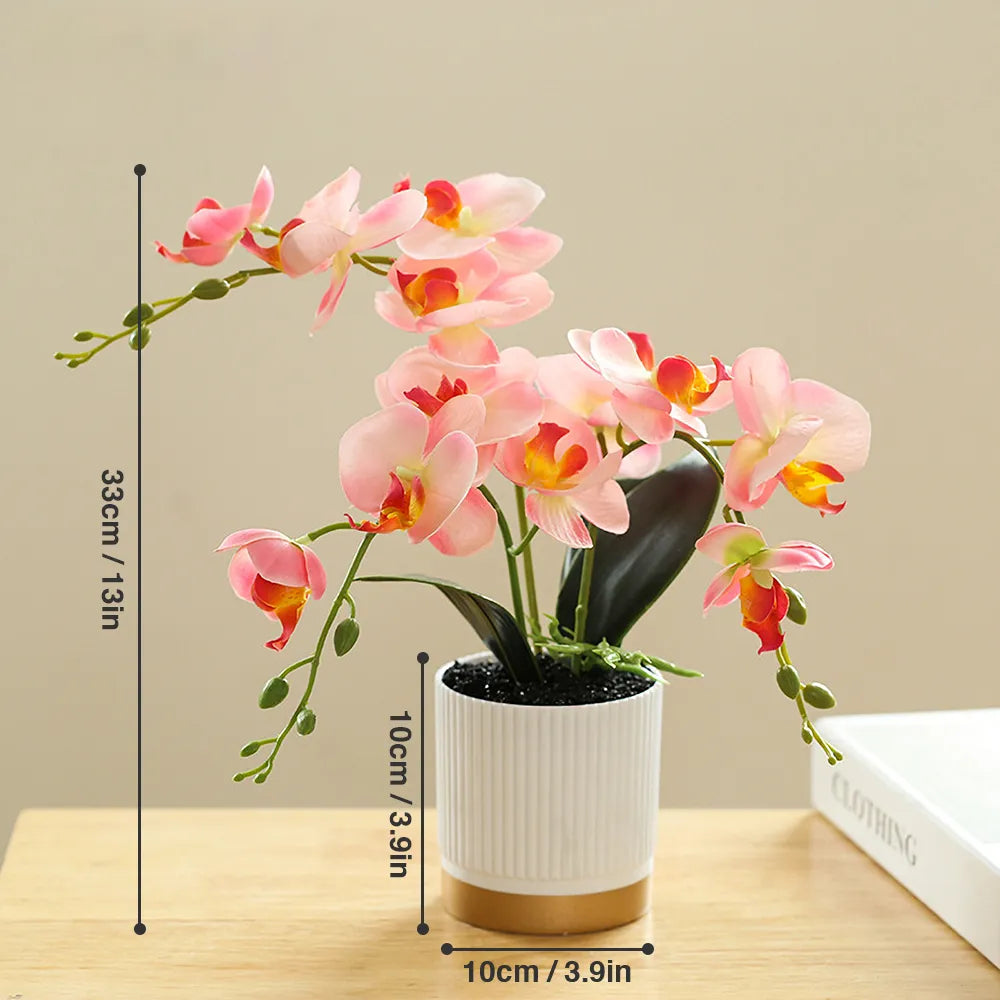 Arranjo de Orquídeas Artificial com Vaso